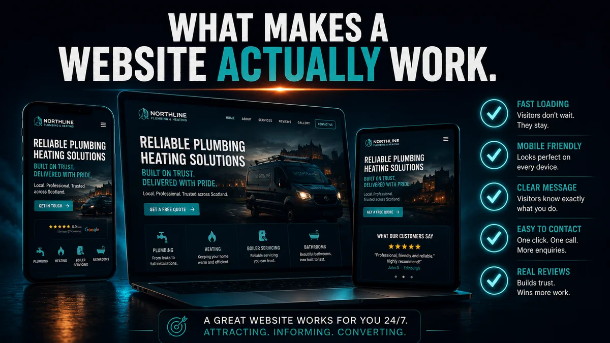 What makes a website actually work for a trades business — A New Dawn AI